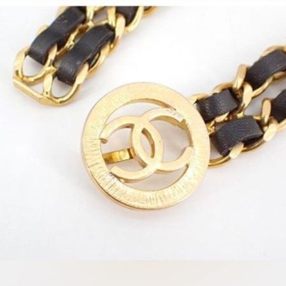 NWT Chanel Double Chain Waist Belt Necklace 90s Era Gold Plated